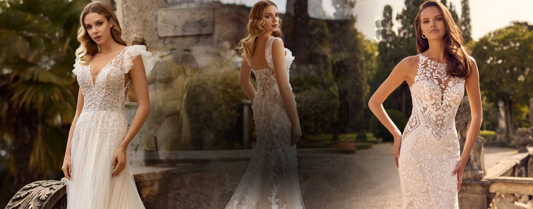Brides in Evelyn Bridal Gowns