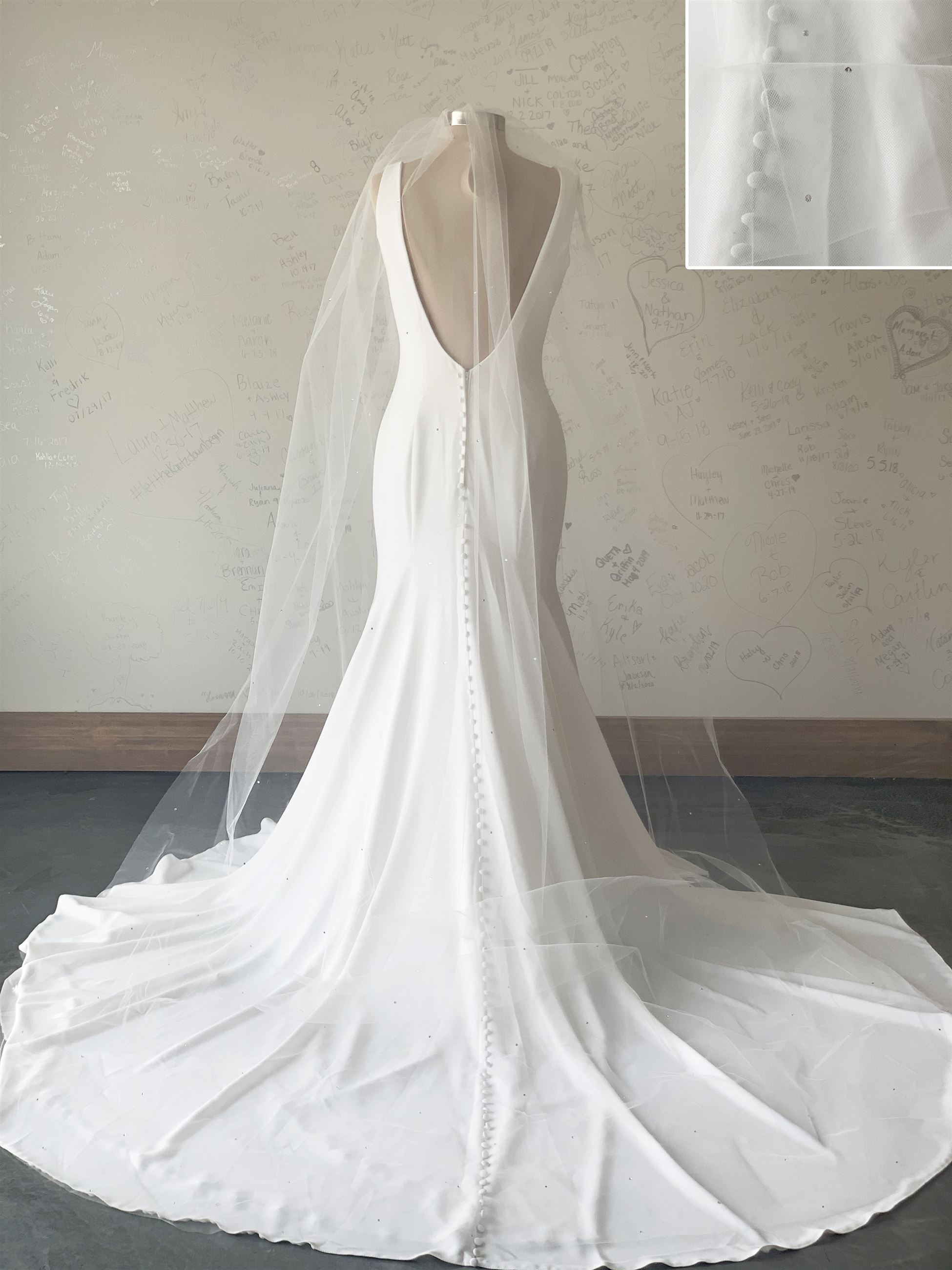 C543 - Veil is 108&quot; - Veil colors Ivory, Blush, Butterscotch, Oyster, White - $276
