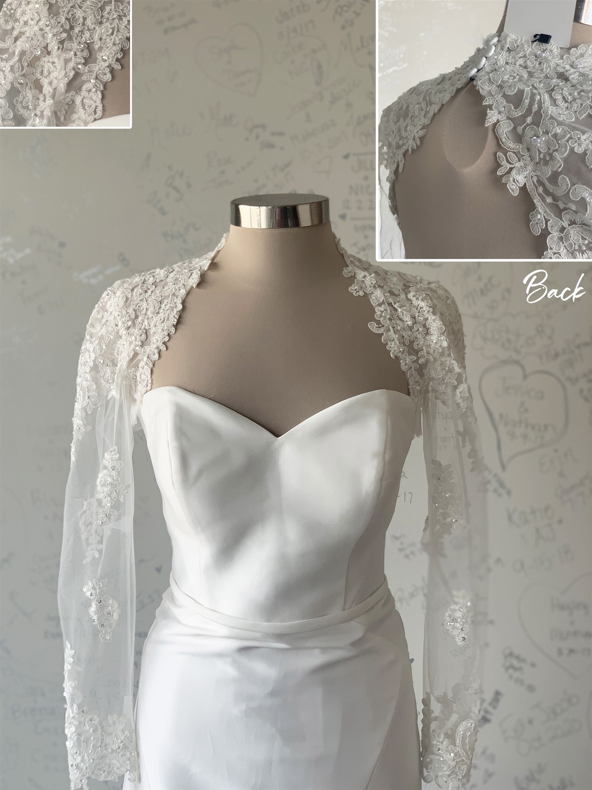 Shoulder Sleeves - Keyhole Back - Size 8 and 18 available in ivory - $273