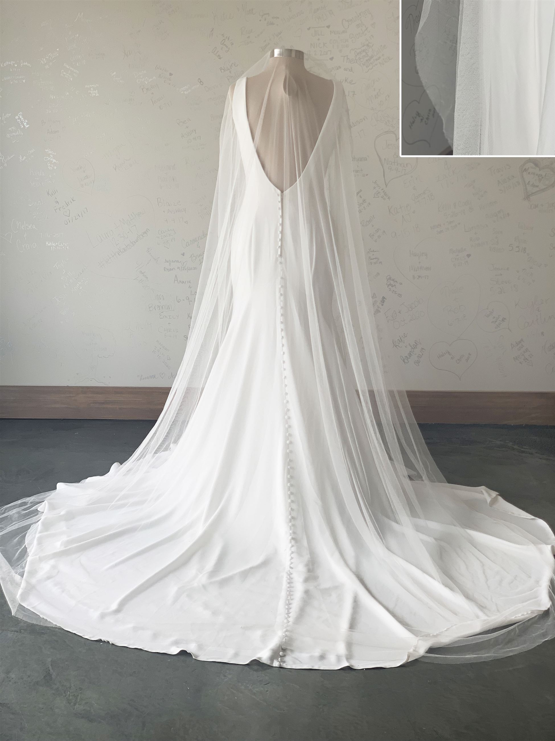 V5778 - silk tulle, available in ivory &amp; white - $220