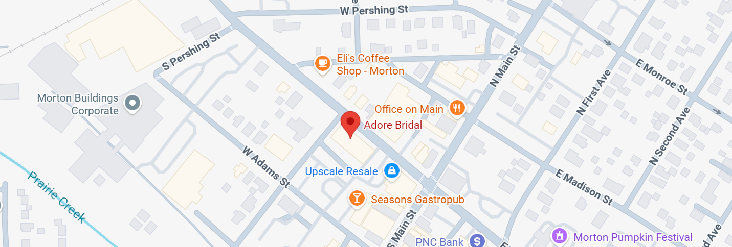 Adore Bridal Illinois map. Desktop image.