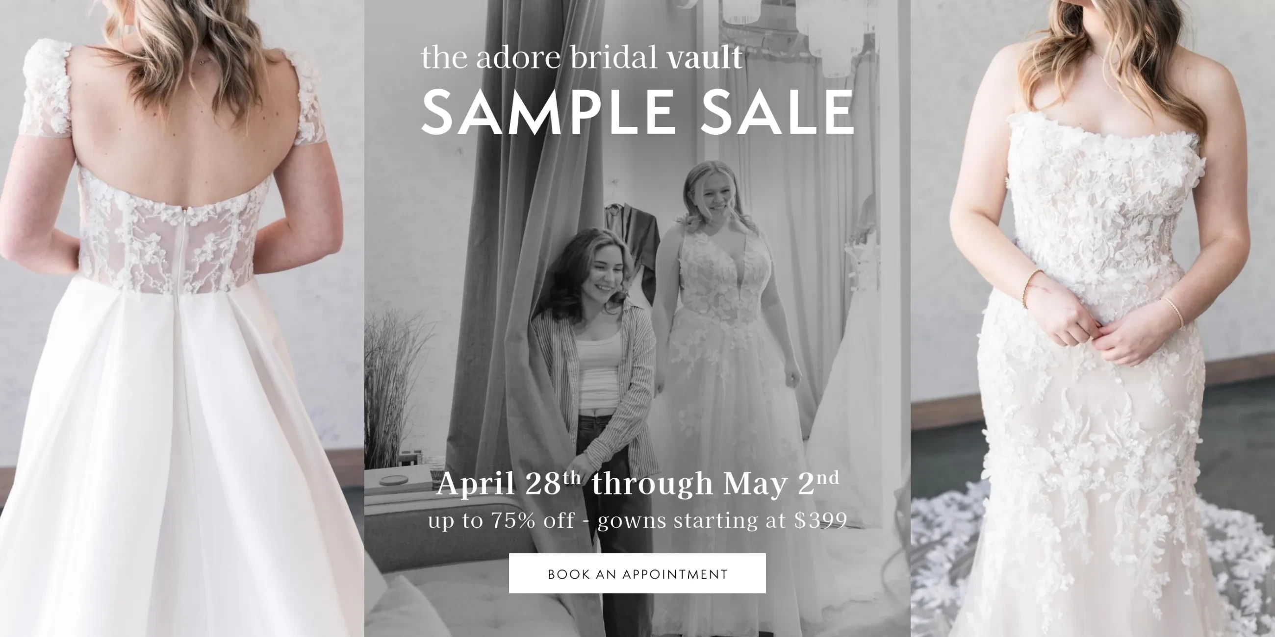 april sample sale event banner