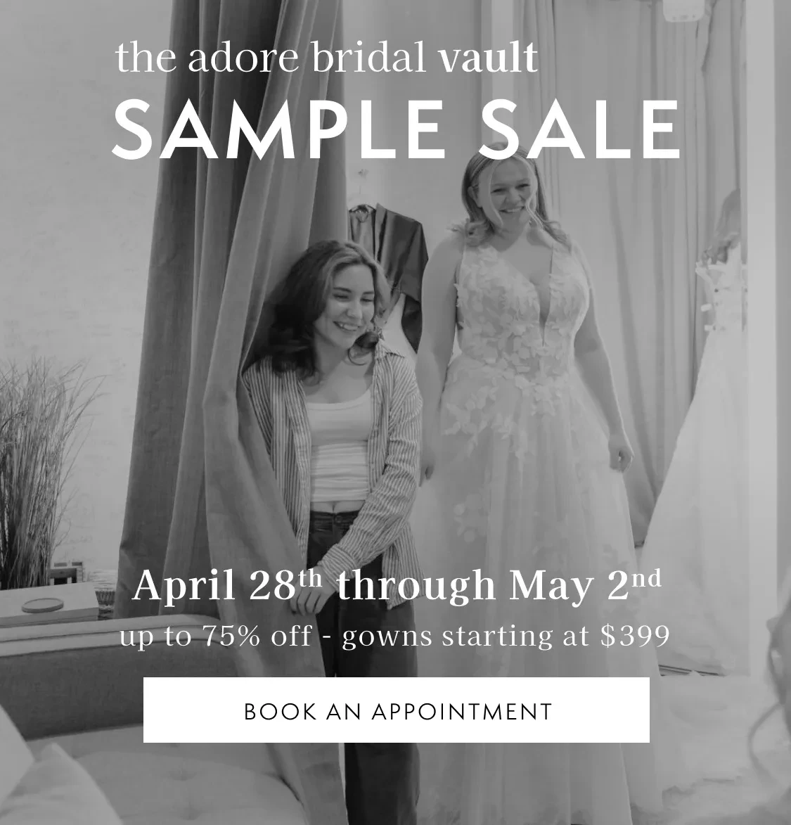 april sample sale event banner